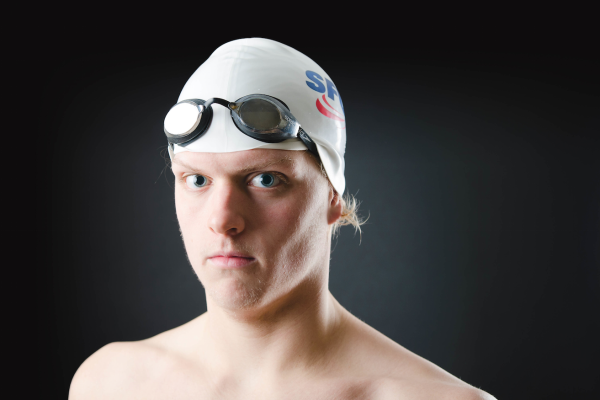 Only a freshman, Adrian VanderHelm is the first member of the men’s swim team to qualify for the National Championship. Image Credit: Brandon Hillier /The Peak
